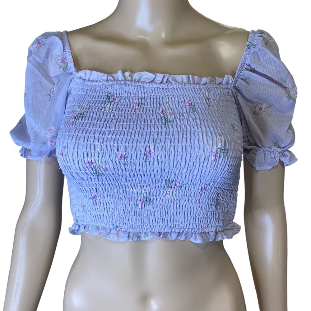 Beautiful Chaos SMOCKED SHORT SLEEVE BLOUSE size S